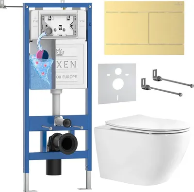 

Унитаз подвесной с инсталляцией, StounFix Dual Fresh 868465