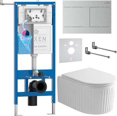 

Унитаз подвесной с инсталляцией, StounFix Dual Fresh 868588