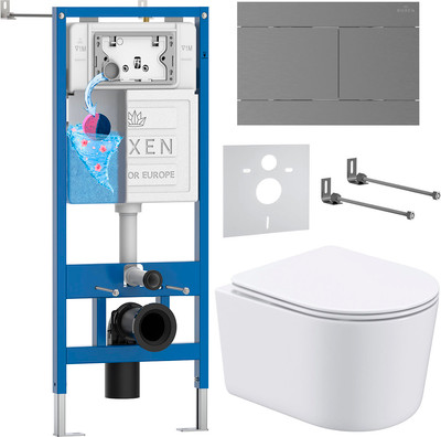 

Унитаз подвесной с инсталляцией, StounFix Dual Fresh 868597