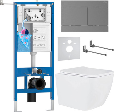 

Унитаз подвесной с инсталляцией, StounFix Dual Fresh 868598