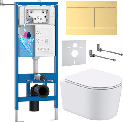 

Инсталляция с унитазом подвесным, StounFix Dual Fresh 868627