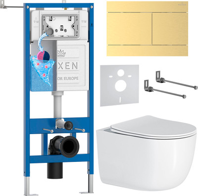 

Унитаз подвесной с инсталляцией, StounFix Dual Fresh 868634