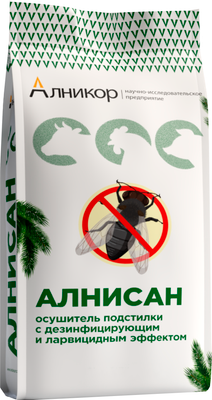 

Осушитель подстилки, Алнисан с ларвицидным эффектом и дезинфектантом