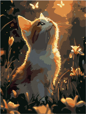 

Картина по номерам, Котенок и бабочки / 71289