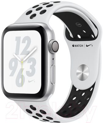Умные часы Apple Watch Series 4 Nike+ 40mm / MU6H2 (алюминий серебристый/чистая платина, черный)
