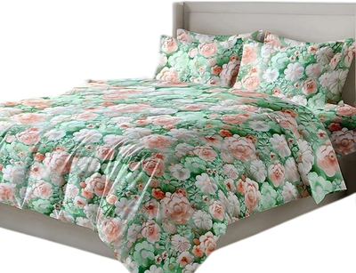 

Комплект постельного белья, 5D № Р 08072 Цветочный танец 2сп с европростыней