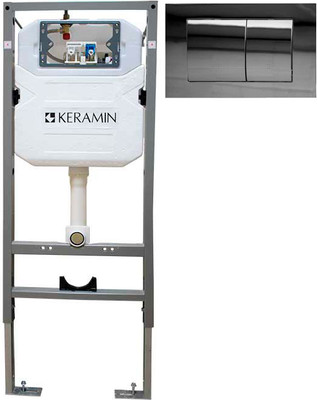 Инсталляция для унитаза Керамин ИнВолл Комфорт K130-A02-EEA1 с кнопкой K5236-К-EEA3 (хром глянец) - 