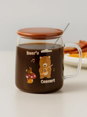 

Кружка с ложкой, Funny bear and guitar / ULB-571-01