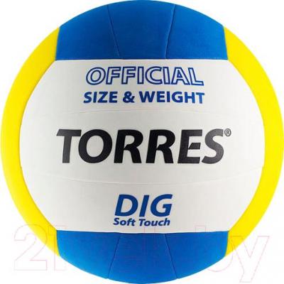 Мяч волейбольный Torres Dig V20145 (White/Yellow/Blue) - общий вид