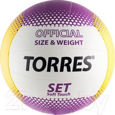 Мяч волейбольный Torres Set V30045 (White-Yellow-Purple) - общий вид