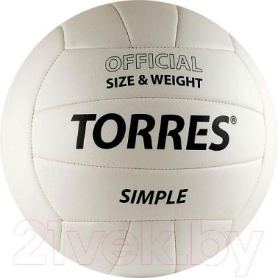 Мяч волейбольный Torres Simple V30105 (White-Black) - общий вид