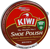Крем для обуви Kiwi Shoe Polish (50мл, коричневый) - 