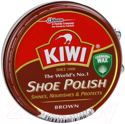 Крем для обуви Kiwi Shoe Polish (50мл, коричневый)