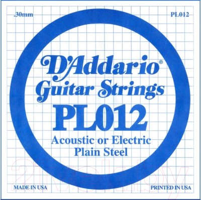 Изображение товара Струна для акустической гитары D'Addario PL012