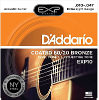 

Струны для акустической гитары D'Addario, EXP-10