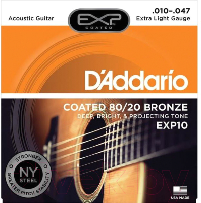 

Струны для акустической гитары D'Addario, EXP-10