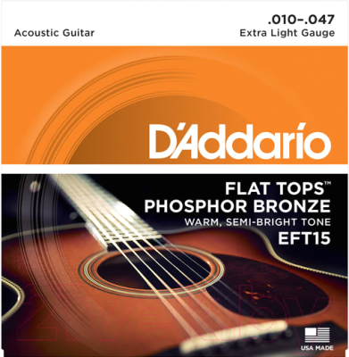 Струны для акустической гитары D'Addario EFT15