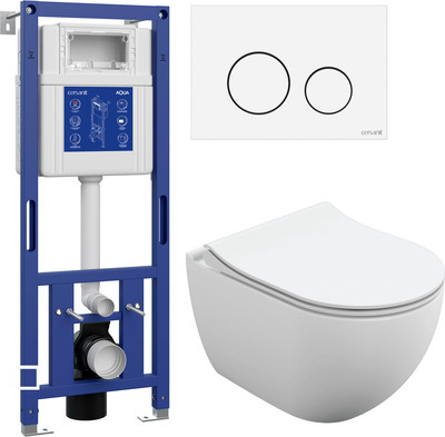 

Унитаз подвесной с инсталляцией, Brasko Slim 64824 + Aqua M 40 68177 с кнопкой Twins 63526