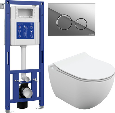 

Унитаз подвесной с инсталляцией, Brasko Slim 64824 + Aqua M 40 68177 с кнопкой Twins 63523