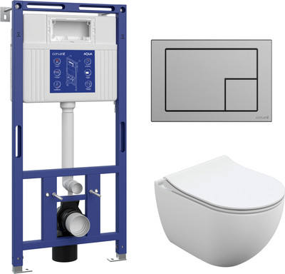 

Унитаз подвесной с инсталляцией, Brasko Slim 64824 + Aqua Prime М 50 68179 с кнопкой Corner 64107