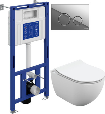 

Унитаз подвесной с инсталляцией, Brasko Slim 64824 + Aqua Prime М 50 68179 с кнопкой Twins 63523