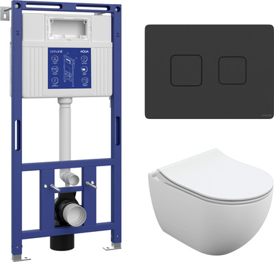 

Унитаз подвесной с инсталляцией, Brasko Slim 64824 + Aqua 50 68178 +Accento Circle для Aqua 69078