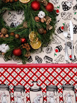 

Сервировочная салфетка, Мыши в банках 35x35 / 9265-2