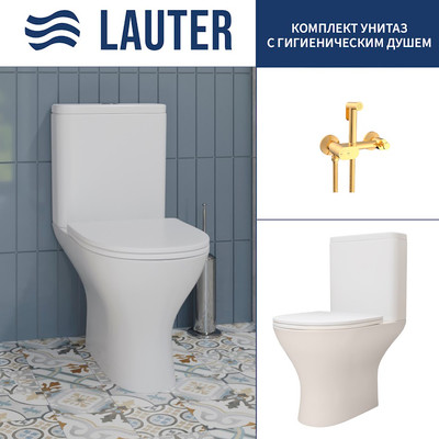 

Унитаз напольный, W224 2110224 + гигиенический душ Sano 21LT1294GL