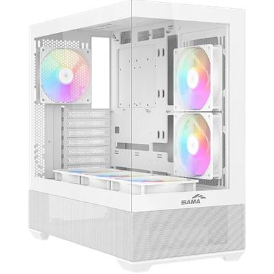 Корпус для компьютера SAMA V40 WH без БП / V40-WHADA6X1-GL