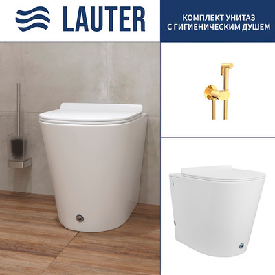 

Унитаз приставной, Purity 218116 + гигиенический душ Neo 21LT0474GL