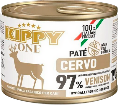Влажный корм для собак Kippy One Monoprotein Hyppoallergenic для всех пород Оленина (200г) - 