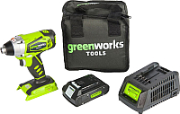 

Аккумуляторная дрель-шуруповерт Greenworks, G24ID