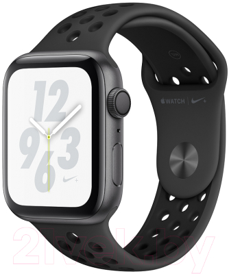 Умные часы Apple Watch Series 4 Nike+ 44mm / MU6L2 (алюминий серый космос/антрацитовый, черный)