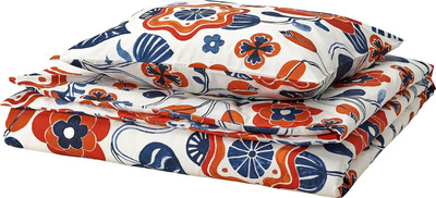 Пододеяльник с наволочками Ikea Канонвиска 506.140.25 (белый, с разноцветным/цветочный узор) - 