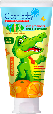 

Зубная паста, со фтором от 3 до 12 лет со вкусом Апельсина