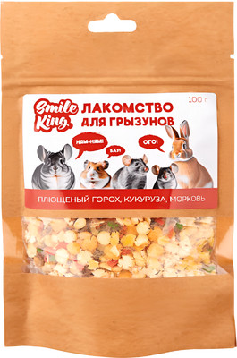 

Лакомство для грызунов, Плющеный горох, кукуруза, морковь / LKG-74