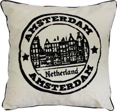 Подушка декоративная MATEX Амстердам / 04-387 (белый/черный)