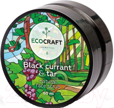 Скраб для лица EcoCraft Черная смородина и смола для сухой и чувствительной кожи (60мл)