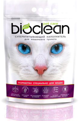 Наполнитель для туалета BioClean Натуральный для кошек (6л/2.6кг)