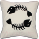 Миниатюра изображения товара Подушка декоративная MATEX Рыбы / 00-136 (белый/черный/черный)