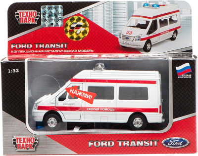 Автомобиль игрушечный Технопарк Ford Transit. Скорая помощь / SB-13-02-1