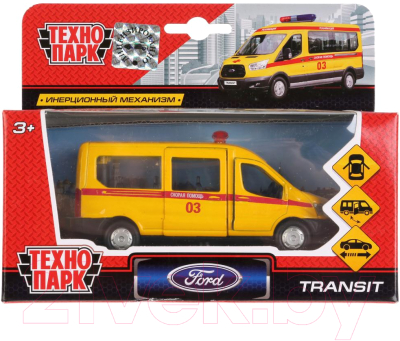Автомобиль игрушечный Технопарк Ford Transit. Скорая / SB-18-18-A-Y-WB