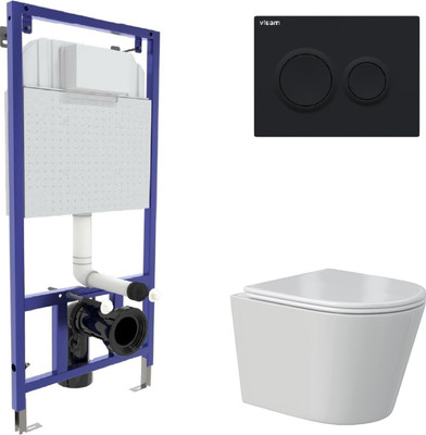 

Унитаз подвесной с инсталляцией, Vita Rimless + Visam Slim 525 / EX-043378