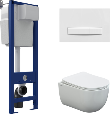 

Унитаз подвесной с инсталляцией, Ventas Rimless + АТОМ 410 / AT-043339