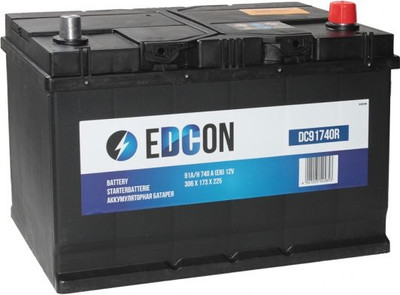 Автомобильный аккумулятор Edcon 740A L+ (91 А/ч) - 