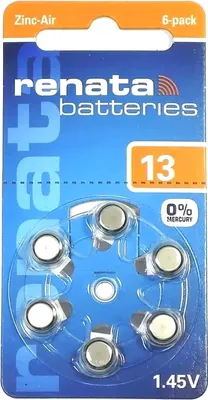 

Комплект батареек, 13 PR48 Zinc-Air 1.45V