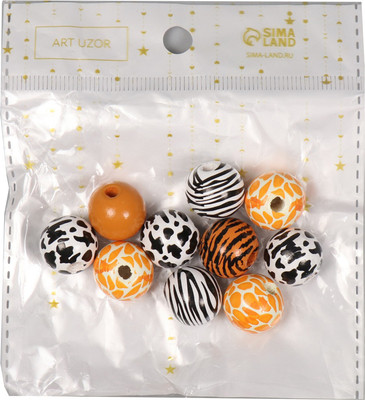

Набор бусин декоративных, Звериный принт / 10715314