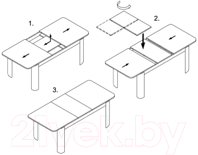Обеденный стол Домотека Джаз ПР 70x110-147 (орех темный/03) - Схема