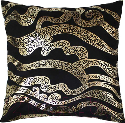 Подушка декоративная MATEX Luxury Линии / 14-010 (золото/черный)