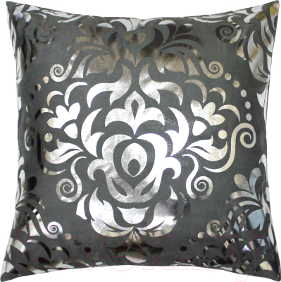 Подушка декоративная MATEX Luxury Дамаск / 13-754 (серебристый/серый)